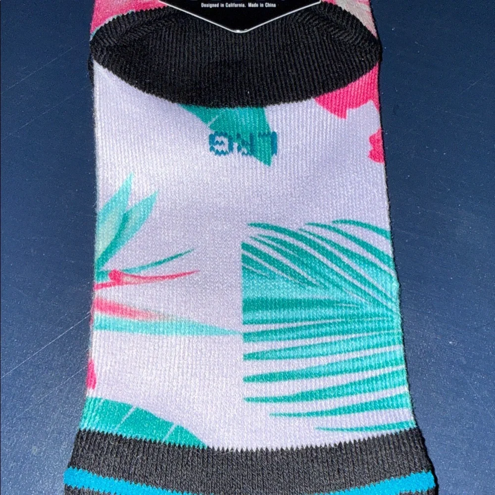 Stance Tropical Floral Crew Socks - Pink and Teal